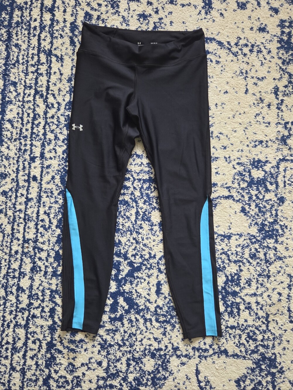 Under Armour Black Leggings with Blue Side Panels